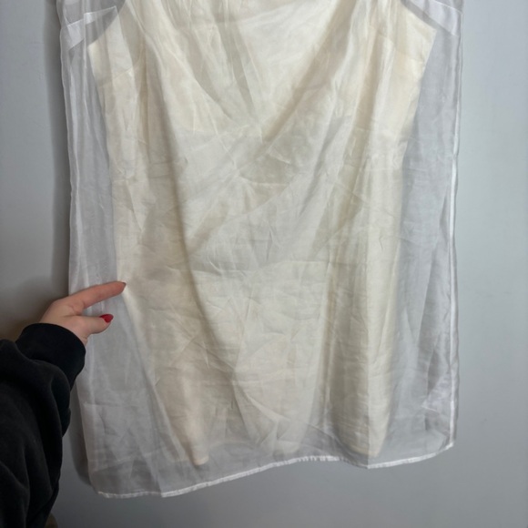 Reformation Vina Mesh Overlay Silk Minidress 4 Ivory - Picture 5 of 12